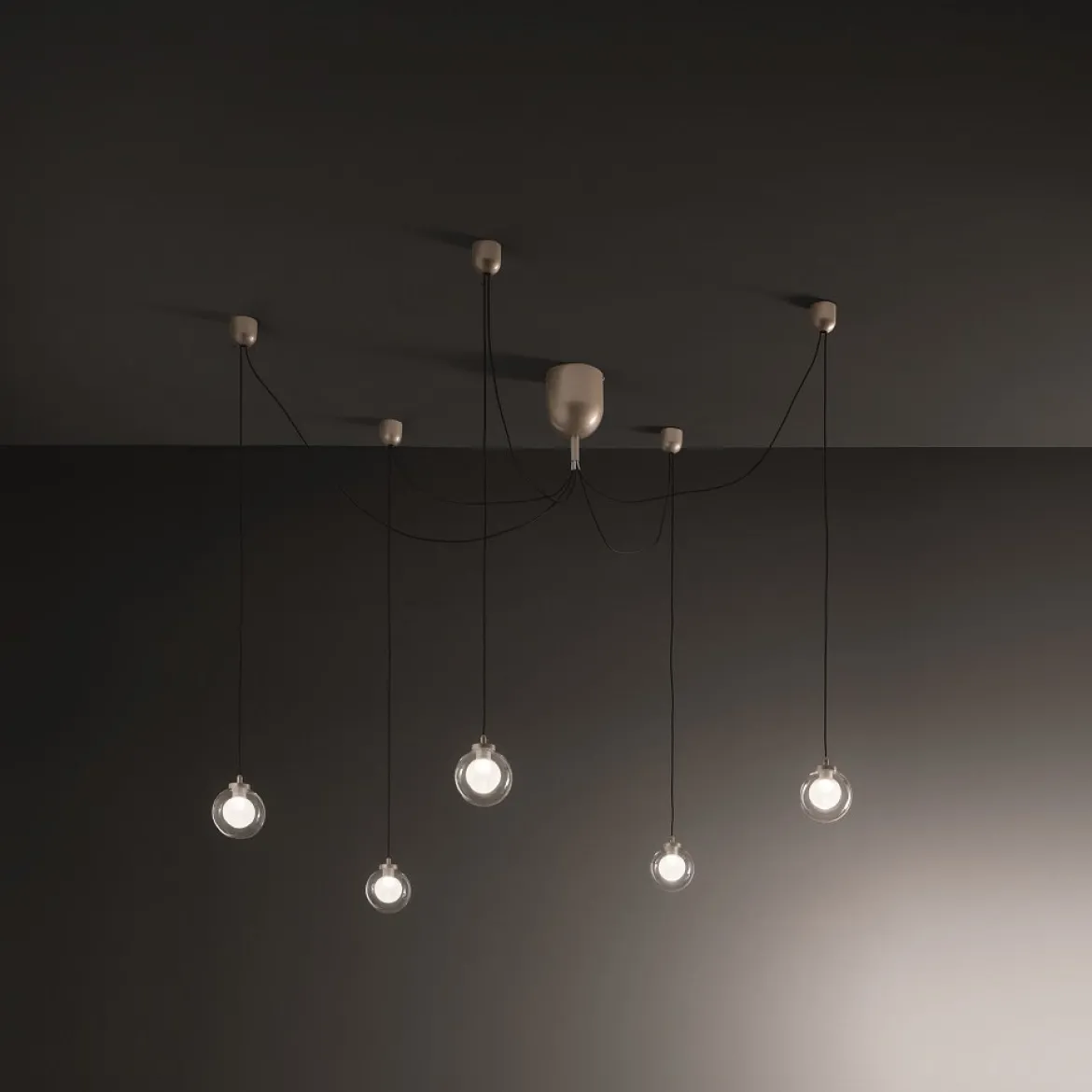 FABAS LUCE No. 3472-48-225 Pendelleuchte Blog LED 5-flammig gold schwarz dimmbar