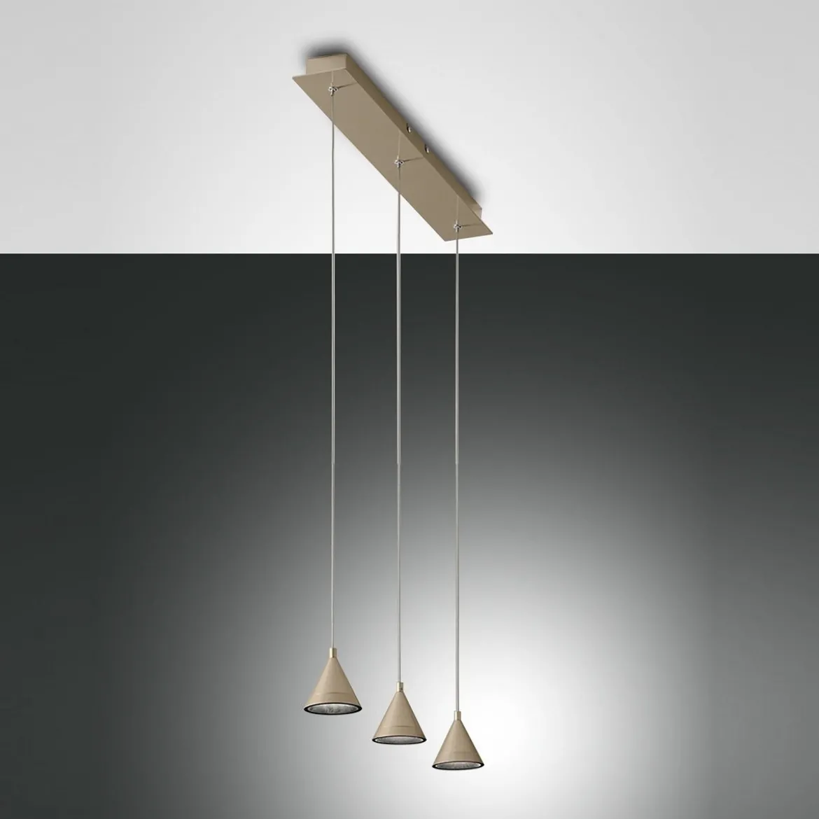 FABAS LUCE No. 3443-47-225 Pendelleuchte Delta LED 3-flammig gold edelmatt dimmbar