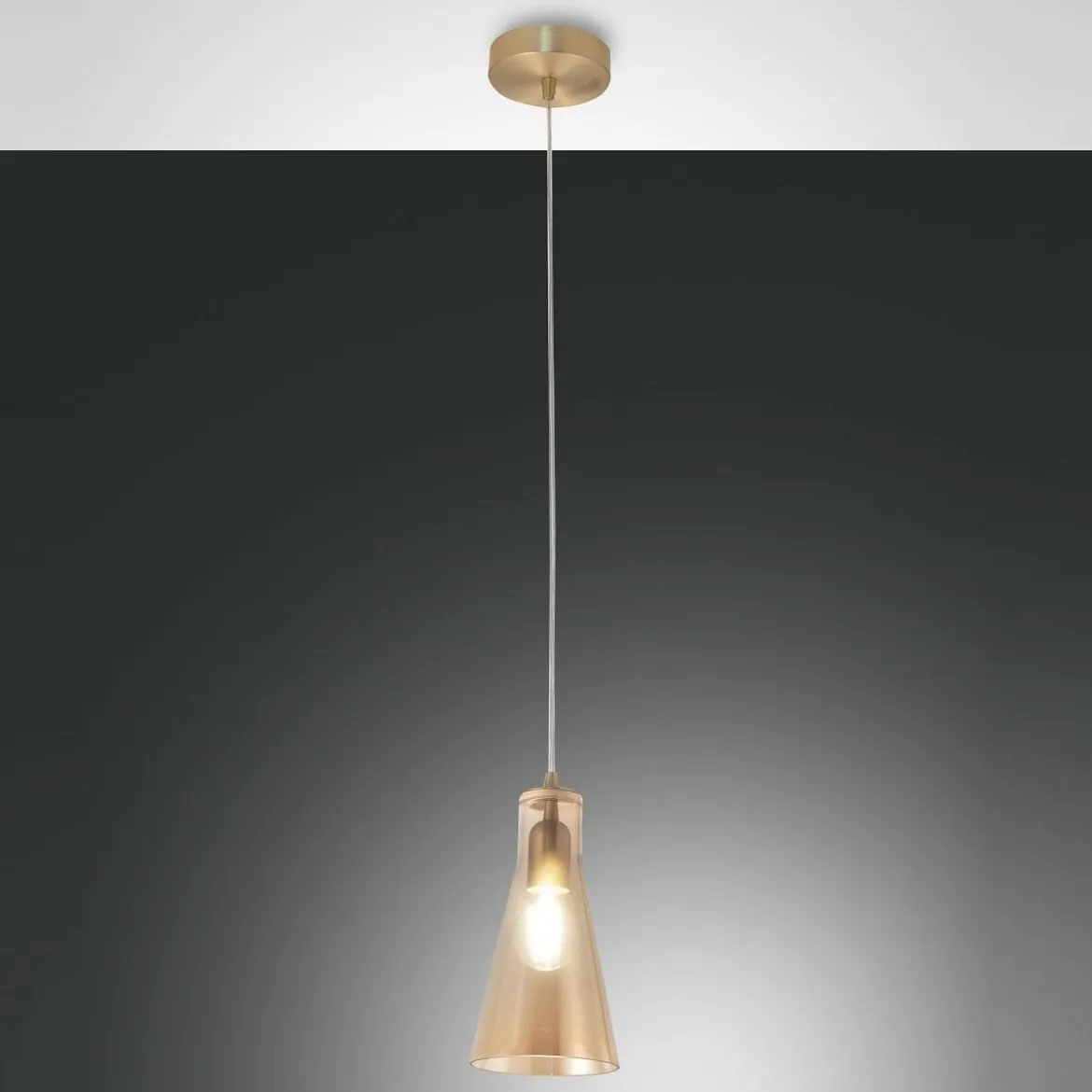 FABAS LUCE No. 3596-40-125 Pendelleuchte Dafne amber E27