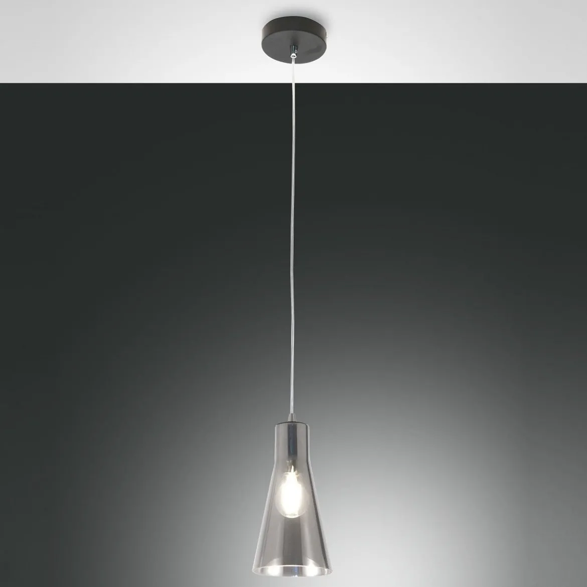 FABAS LUCE No. 3596-40-126 Pendelleuchte Dafne Grau transparent E27