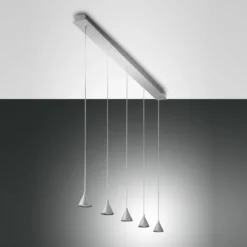 FABAS LUCE No. 3443-48-212 Pendelleuchte Delta LED 5-flammig Alu satiniert dimmbar