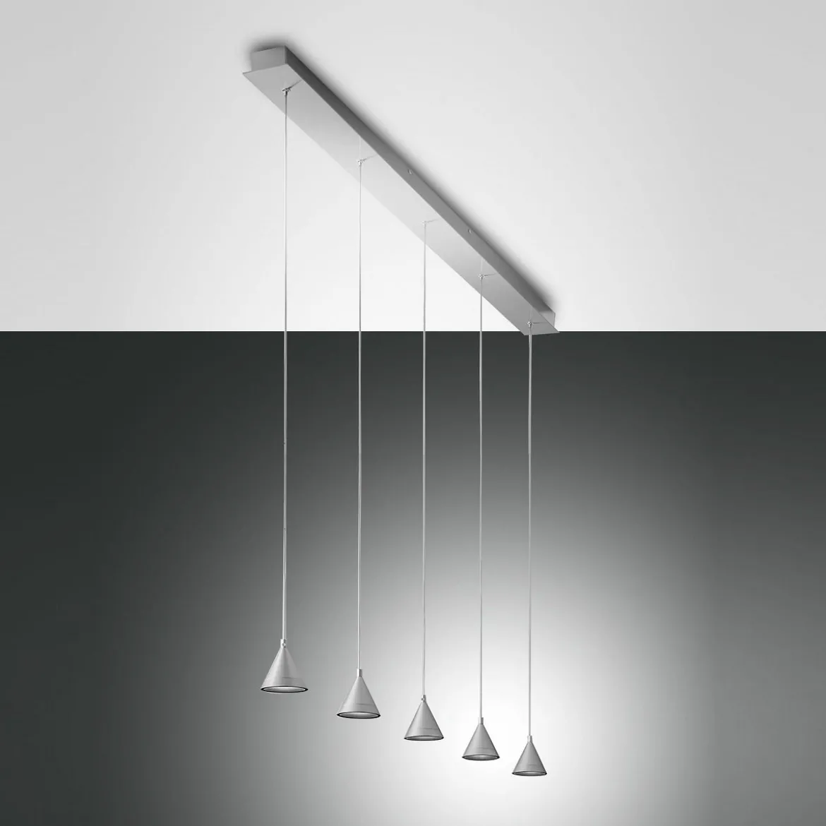 FABAS LUCE No. 3443-48-212 Pendelleuchte Delta LED 5-flammig Alu satiniert dimmbar