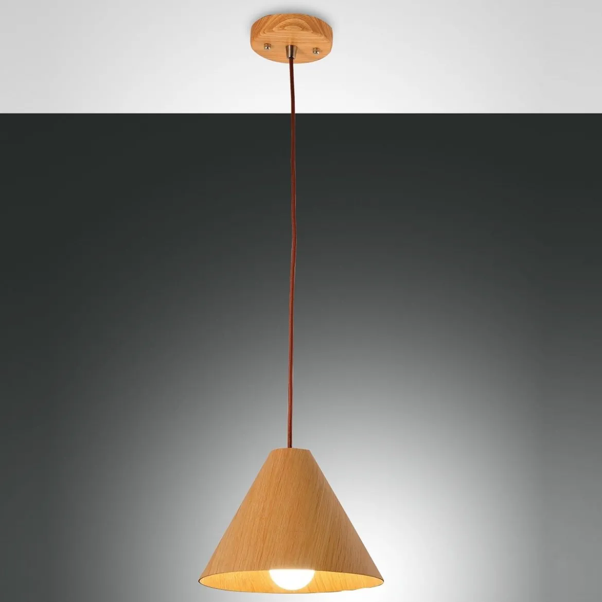 FABAS LUCE No. 3630-40-215 Pendelleuchte Esino 25cm Holz Eiche E27