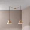FABAS LUCE No. 3630-46-215 Pendelleuchte Esino 25cm 2-flammig Holz Eiche