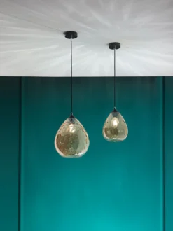 FABAS LUCE No. 3518-45-125 Pendelleuchte Gisella E27 1-flammig amber Ø26cm