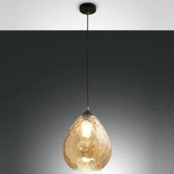 FABAS LUCE No. 3518-45-125 Pendelleuchte Gisella E27 1-flammig amber Ø26cm