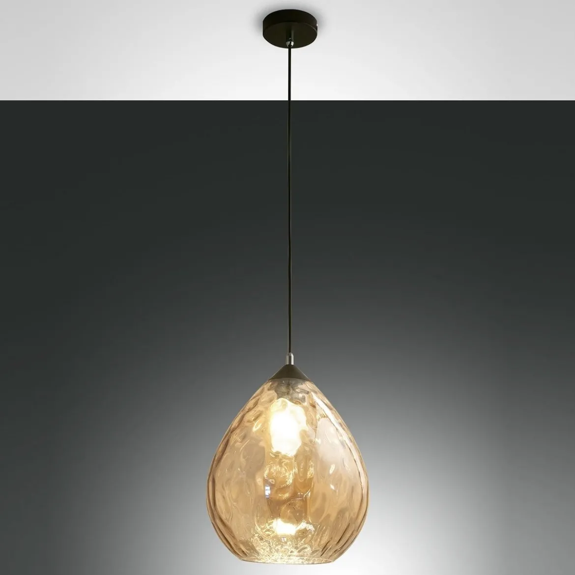 FABAS LUCE No. 3518-45-125 Pendelleuchte Gisella E27 1-flammig amber Ø26cm