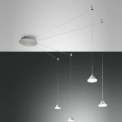 FABAS LUCE No. 3410-49-212 Pendelleuchte Isabella 4-flammig nickel satiniert chrom