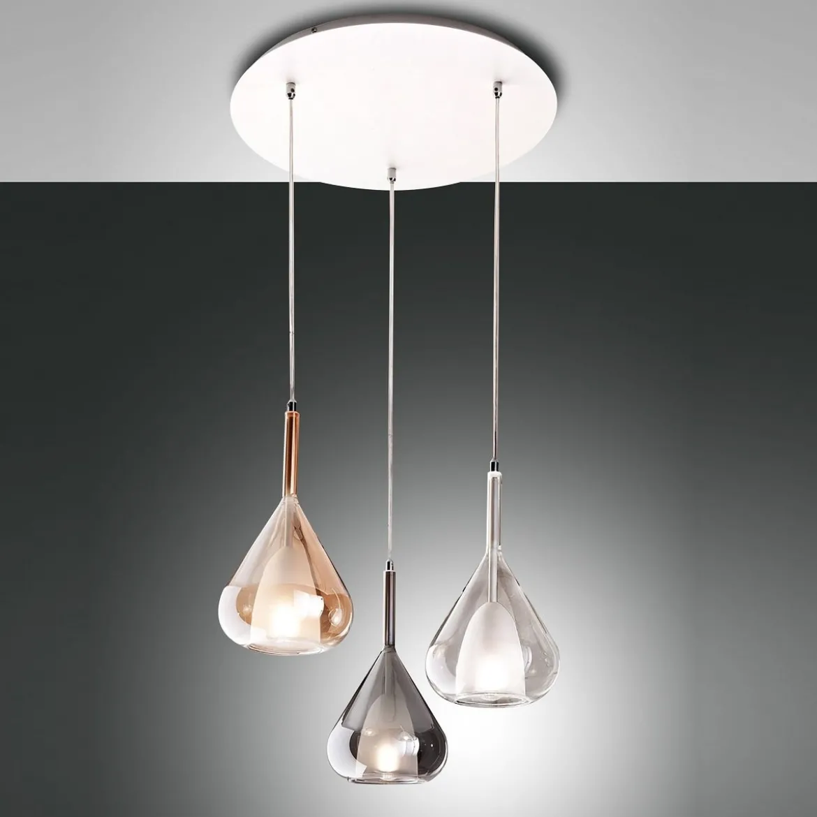 FABAS LUCE No. 3481-47-297 Pendelleuchte Lila mehrfarbig E27 3-flammig