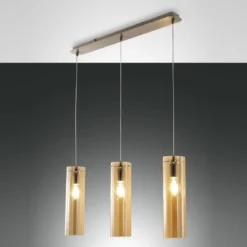 FABAS LUCE No. 3480-47-125 Pendelleuchte Sintesi Nickel satiniert amber