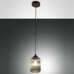 Fabas Luce 3585-40-126 Pendelleuchte Aston grau schwarz E27
