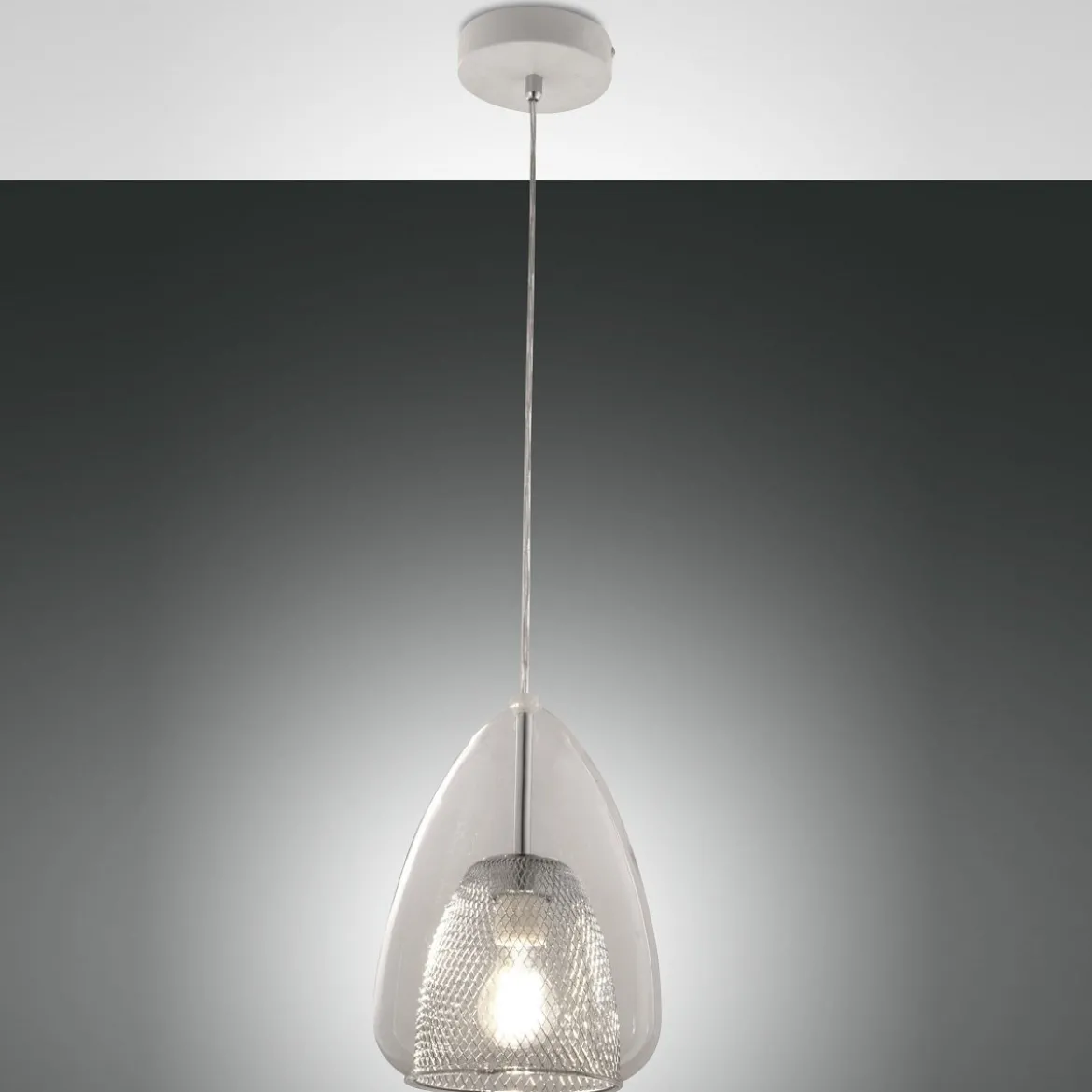 Fabas Luce 3673-40-241 Pendelleuchte Britton 1-flammig transparent 22cm