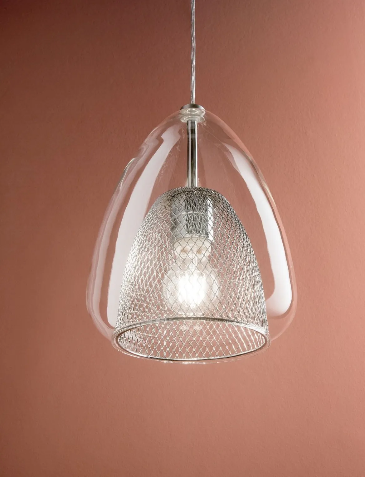 Fabas Luce 3673-40-241 Pendelleuchte Britton 1-flammig transparent 22cm