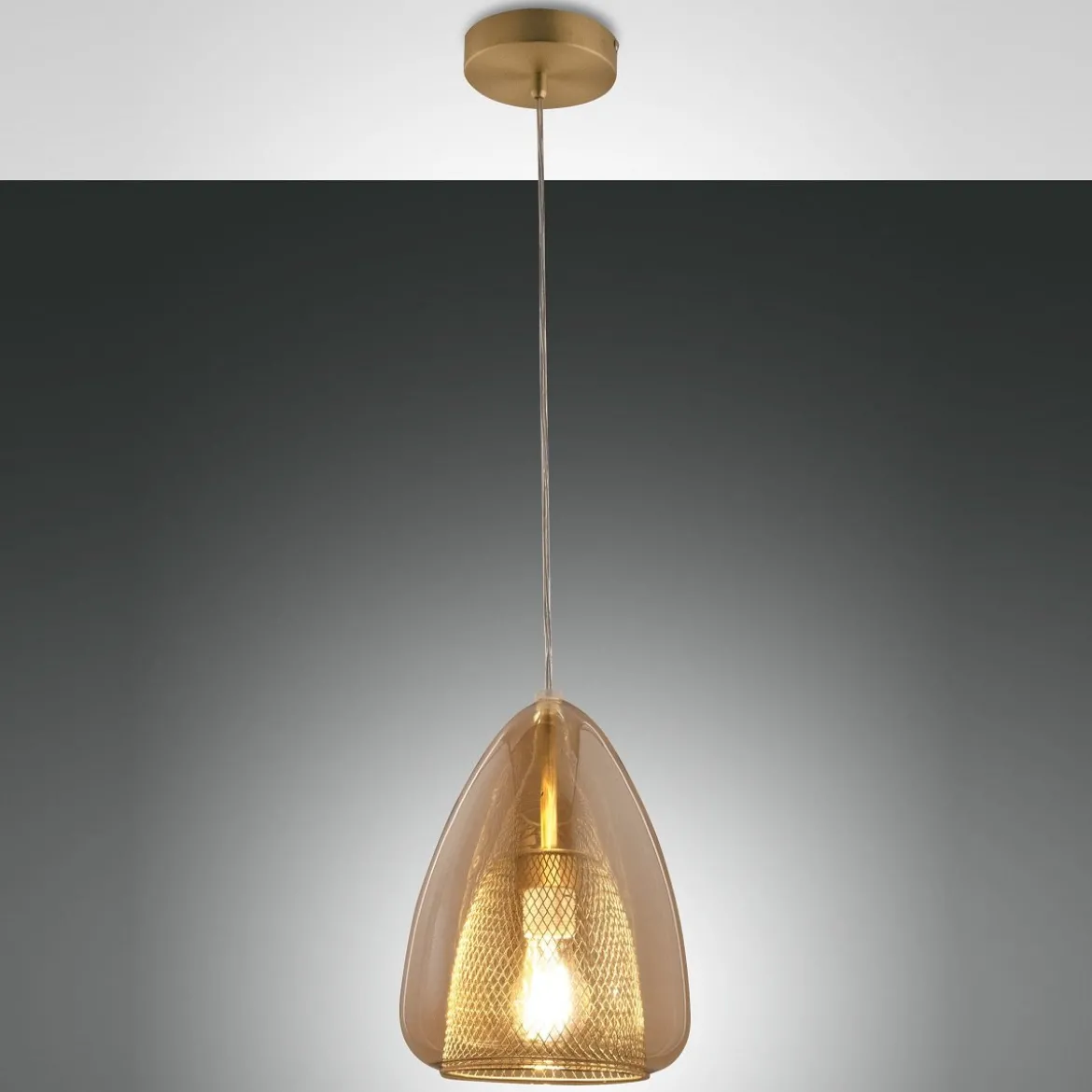 Fabas Luce 3673-40-125 Pendelleuchte Britton 1-flammig amber