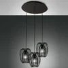 Fabas Luce 3677-47-101 Pendelleuchte Camp 3-flammig schwarz E27