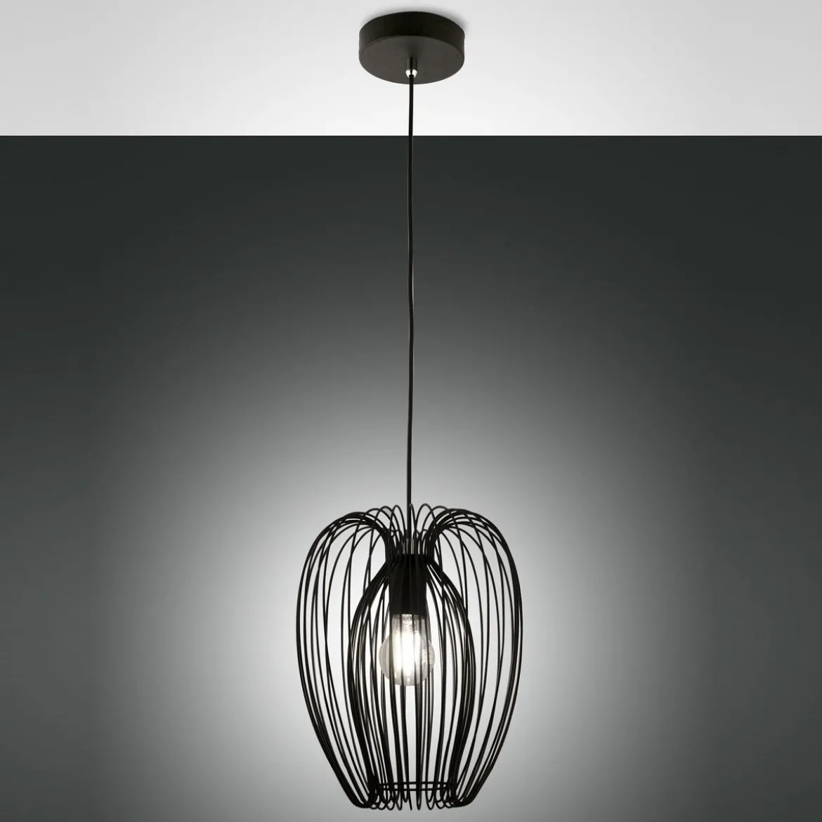 Fabas Luce 3677-40-101 Pendelleuchte Camp 25cm schwarz E27