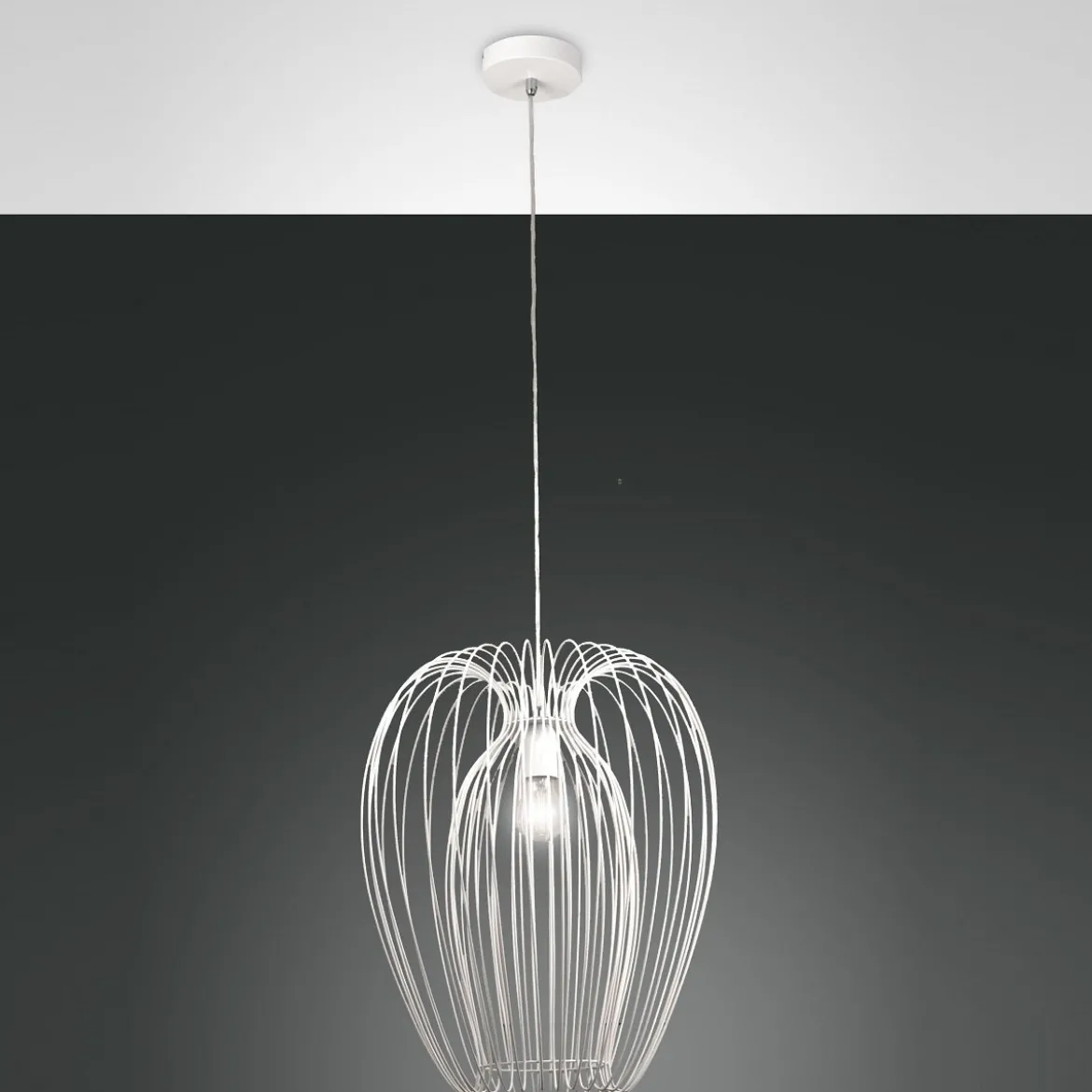 Fabas Luce 3677-45-102 Pendelleuchte Camp 40cm weiss E27