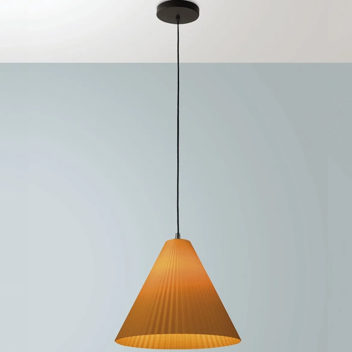 Fabas Luce 3758-40-367 Pendelleuchte Cone senffarben 32cm E27