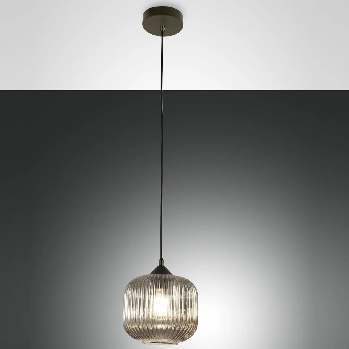 Fabas Luce 3584-40-126 Pendelleuchte Dock grau schwarz E27