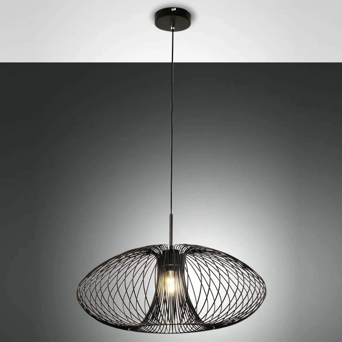 Fabas Luce 3706-40-101 Pendelleuchte Fassa 60cm schwarz E27