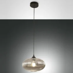Fabas Luce 3583-40-126 Pendelleuchte Fiordaliso grau schwarz E27