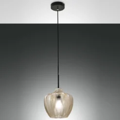 Fabas Luce 3722-40-167 Pendelleuchte Gallura champagner schwarz 25cm E27