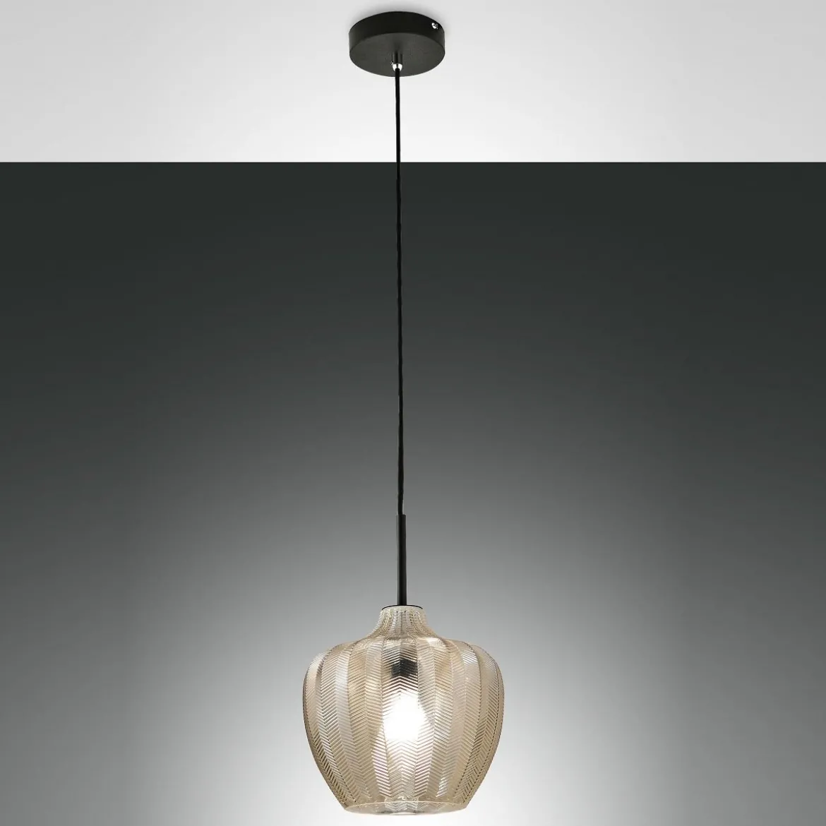 Fabas Luce 3722-40-167 Pendelleuchte Gallura champagner schwarz 25cm E27