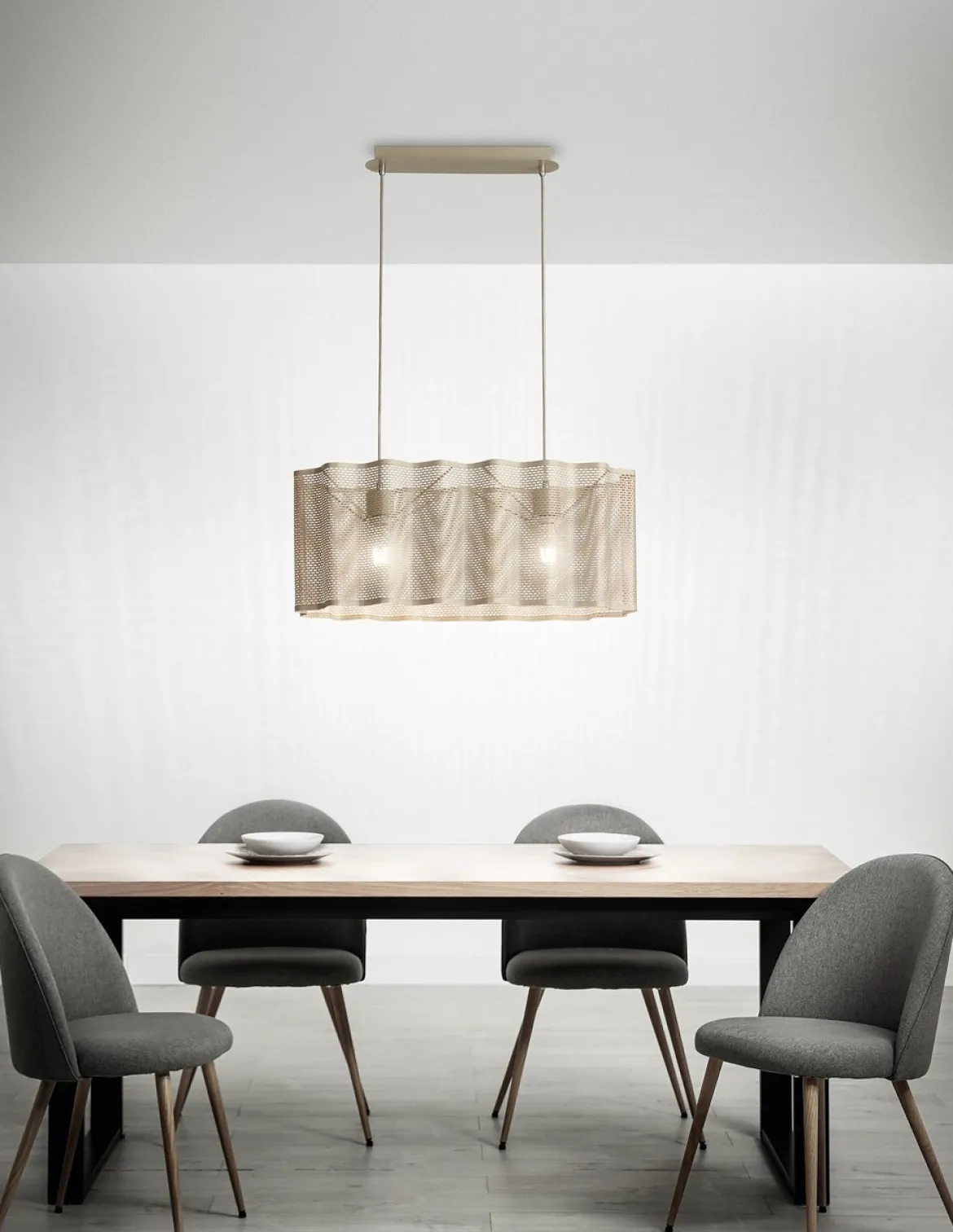 Fabas Luce 3581-45-225 Pendelleuchte Glicine 2-flammig gold edelmatt E27