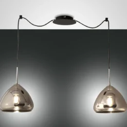 Fabas Luce 3667-42-138 Pendelleuchte Glow 2-flammig verchromt schwarz E27