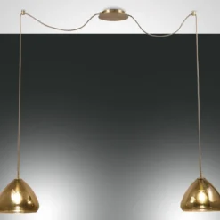 Fabas Luce 3667-42-118 Pendelleuchte Glow 2-flammig amber messing E27