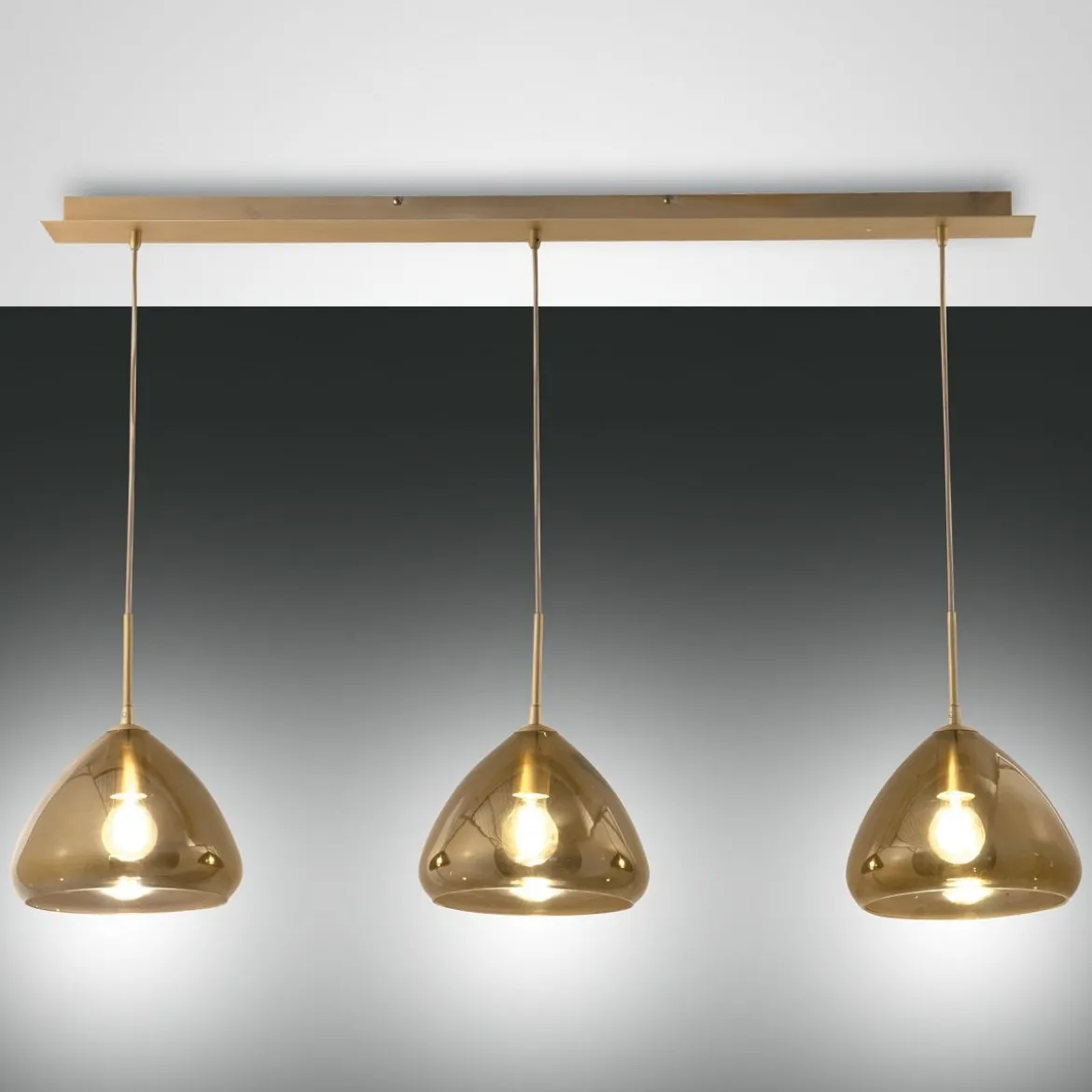 Fabas Luce 3667-48-118 Pendelleuchte Glow 3-flammig amber messing E27