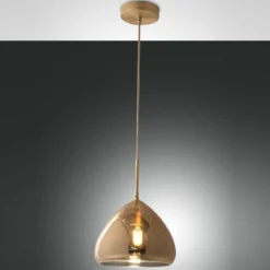 Fabas Luce 3667-45-118 Pendelleuchte Glow amber messing 35cm E27
