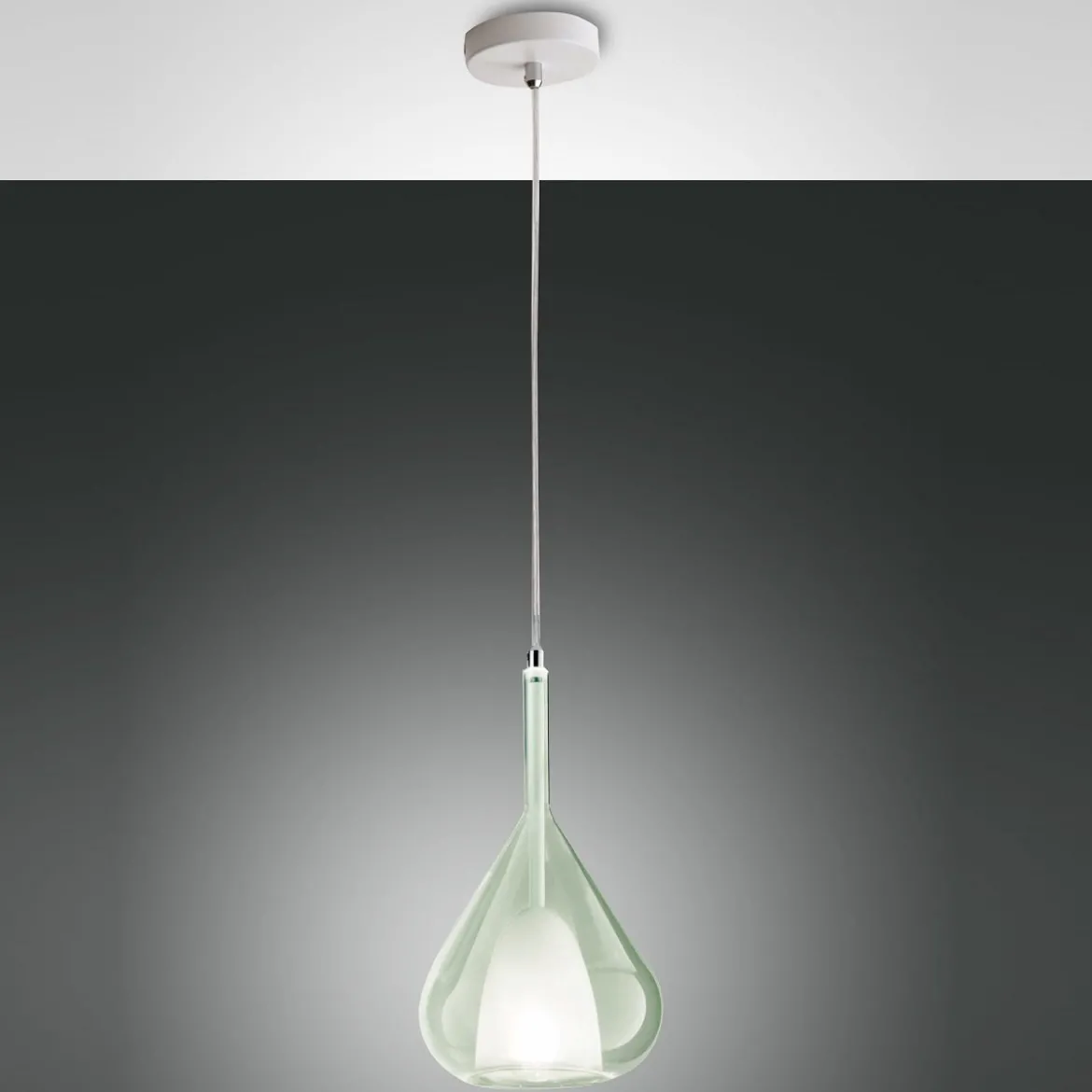 Fabas Luce 3481-40-140 Pendelleuchte Lila 1-flammig grün transparent