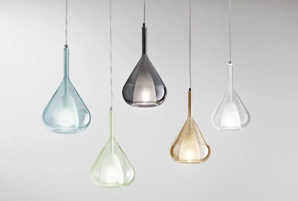 Fabas Luce 3481-40-140 Pendelleuchte Lila 1-flammig grün transparent