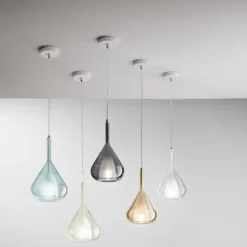 Fabas Luce 3481-40-244 Pendelleuchte Lila 1-flammig azurblau
