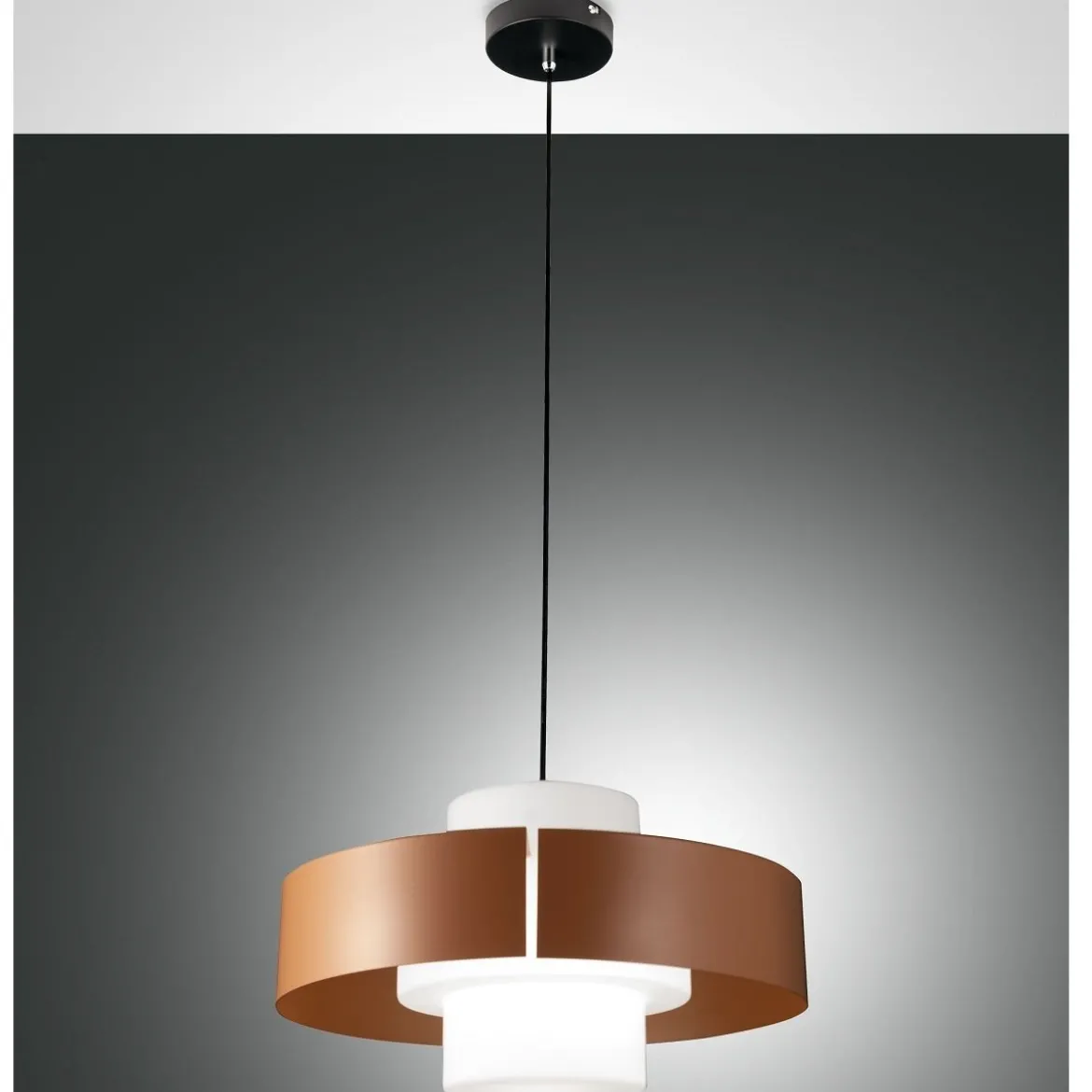 Fabas Luce 3750-40-358 Pendelleuchte Loto 1-flammig Ziegelfarbe