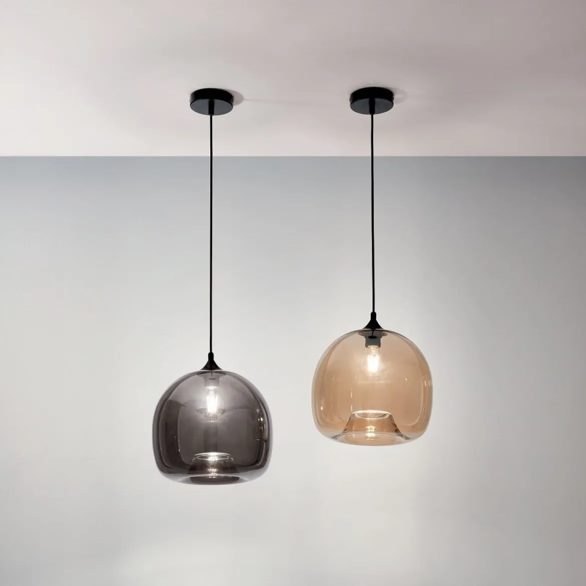 FABAS LUCE 3490-40-125 Pendelleuchte Maia amber 31cm
