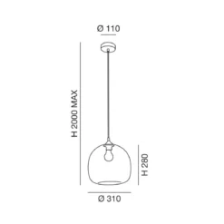 FABAS LUCE 3490-40-125 Pendelleuchte Maia amber 31cm
