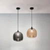 FABAS LUCE 3490-40-126 Pendelleuchte Maia Grau transparent 31cm