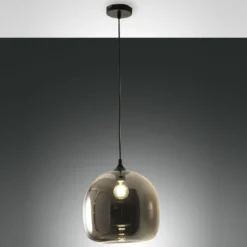FABAS LUCE 3490-40-126 Pendelleuchte Maia Grau transparent 31cm