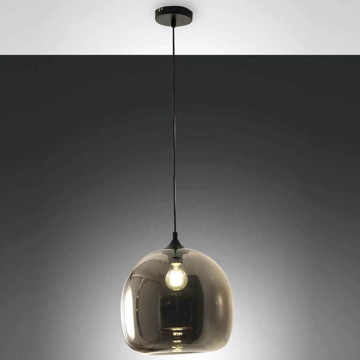 FABAS LUCE 3490-40-126 Pendelleuchte Maia Grau transparent 31cm