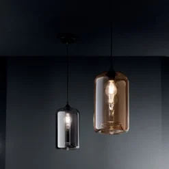 FABAS LUCE 3491-40-126 Pendelleuchte Silo Grau transparent 18cm