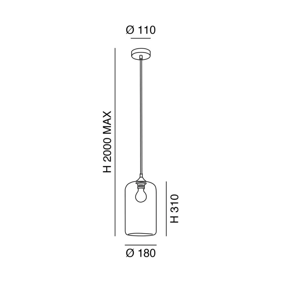 FABAS LUCE 3491-40-125 Pendelleuchte Silo amber 18cm