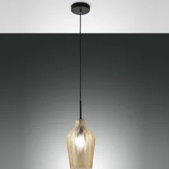 Fabas Luce 3724-40-167 Pendelleuchte Stintino champagner schwarz 18cm E27