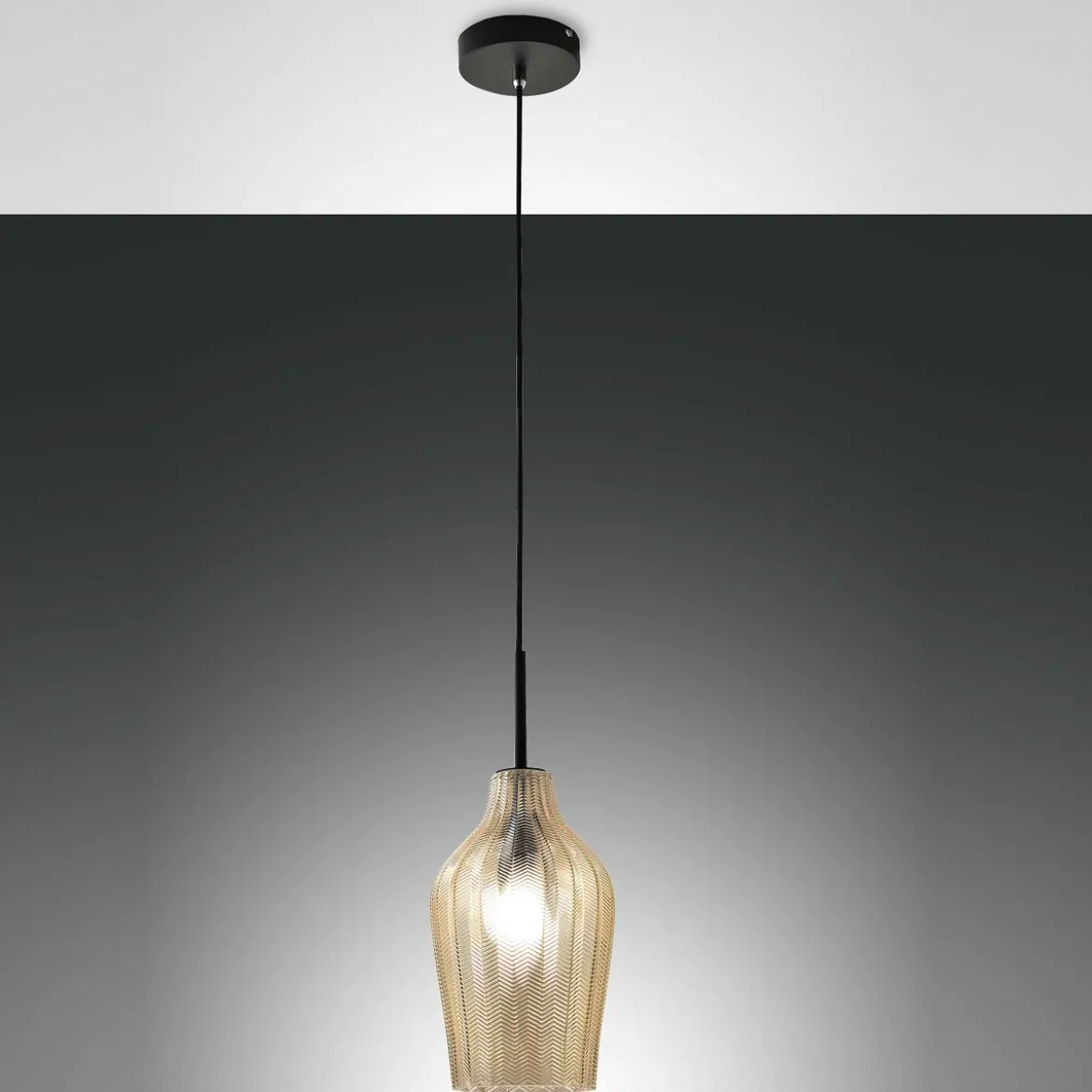 Fabas Luce 3724-40-167 Pendelleuchte Stintino champagner schwarz 18cm E27