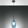 Fabas Luce 3724-40-244 Pendelleuchte Stintino azurblau schwarz 18cm E27