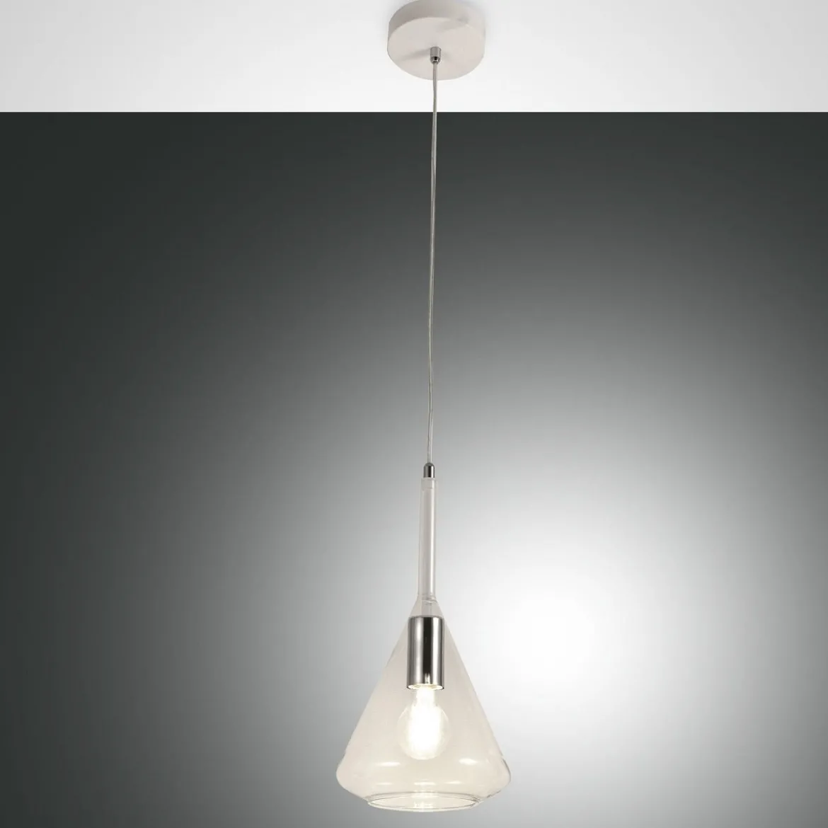 Fabas Luce 3582-40-241 Pendelleuchte Tris transparent weiss E27