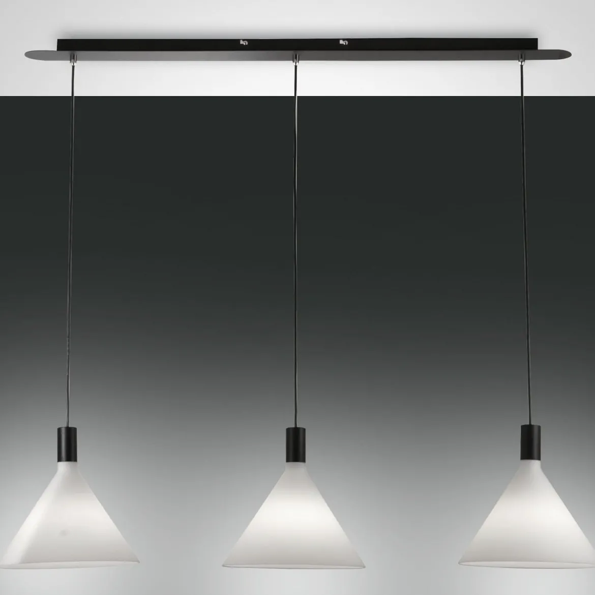 Fabas Luce 3665-48-102 Pendelleuchte Vincent 3-flammig weiß schwarz