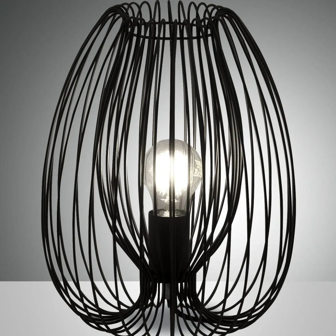 Fabas Luce 3677-30-101 Tischleuchte Camp 31cm schwarz E27