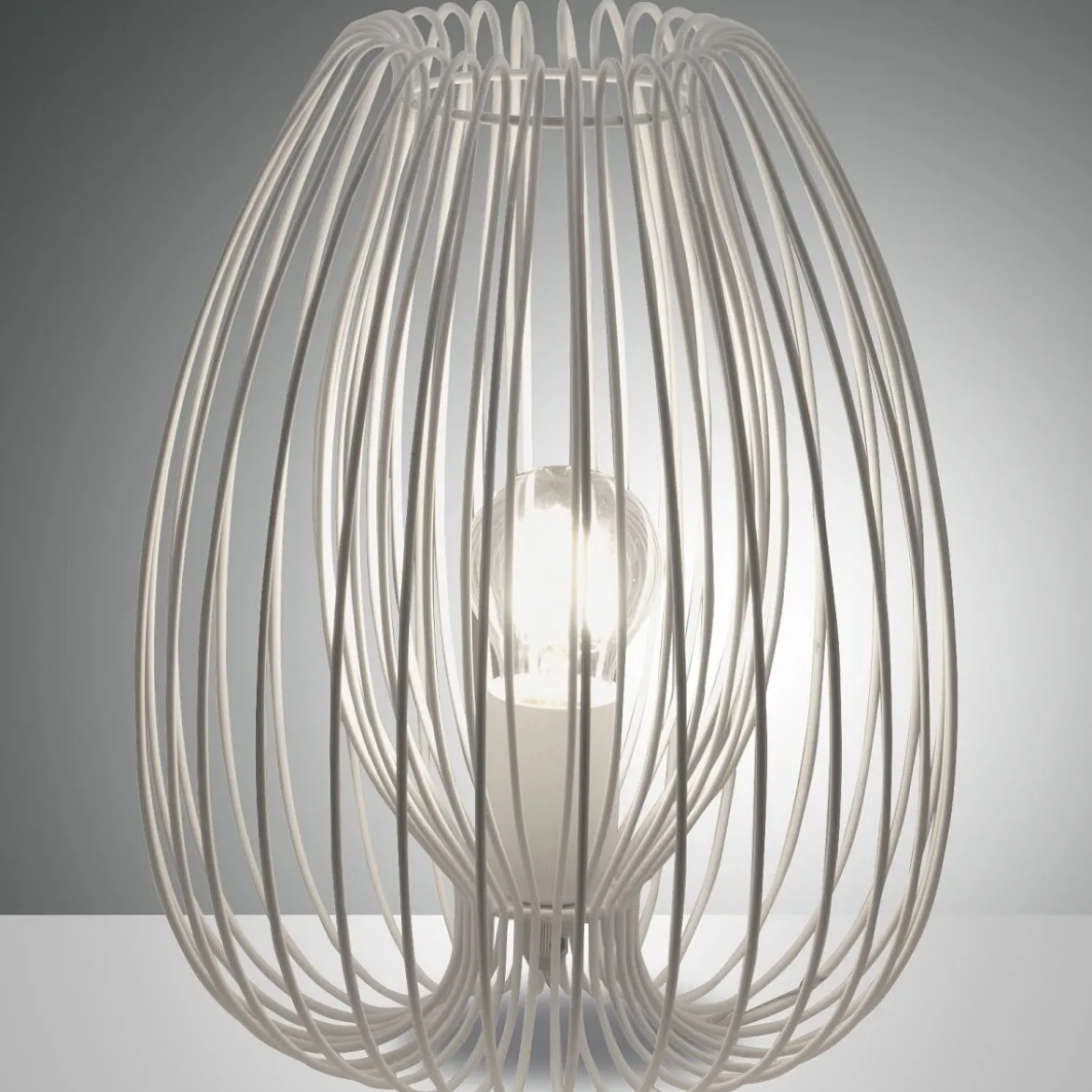 Fabas Luce 3677-30-102 Tischleuchte Camp 31cm weiss E27